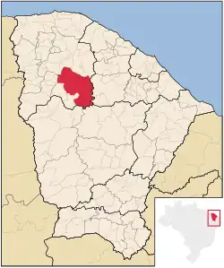 Location of Santa Quitéria in the State of Ceará