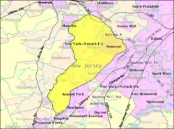 Census Bureau map of Franklin Township, Somerset County, New Jersey