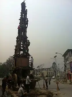 The chariot being built