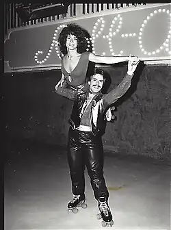 Roller skaters at Brooklyn's Sheepshead Bay Roll-A-Palace, 1979