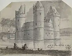 The castle depicted by Paul Vitzthum, son of an Austrian court composer, in 1787