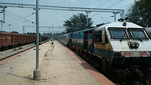 This express train passing through Mandya railway station