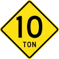 PF-4 Weight restriction ahead (10 tonnes (11 short tons))