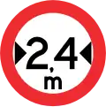 RR-7 Width restriction (2.4 metres (7.9&nbsp;ft))