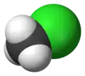 Spacefill model of chloromethane