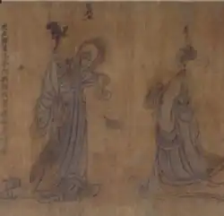 King Wu of Chu wearing paofu and tongtianguan, from Wise and Benevolent Women (列女仁智圖) by Jin dynasty's Gu Kaizhi