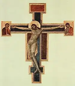 Cimabue Crucifix, 1287–1288, Panel, 448 x 390&nbsp;cm Basilica di Santa Croce, Florence.