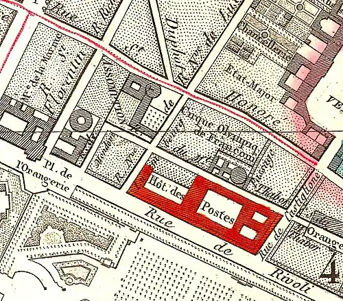 "Cirque Olympique de Franconi" on an 1814 map