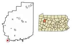 Location of East Brady in Clarion County, Pennsylvania.