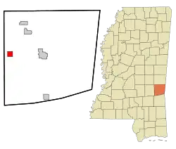 Location of Pachuta, Mississippi