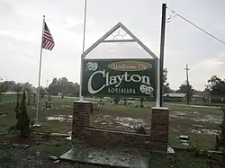 Clayton welcome sign