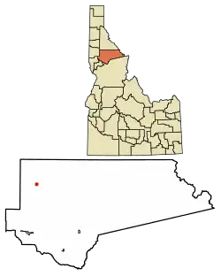 Location of Elk River in Clearwater County, Idaho.