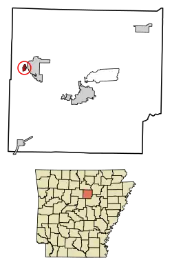 Location of Higden in Cleburne County, Arkansas.