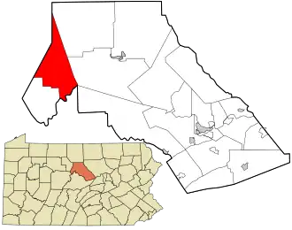 Location in Clinton County and the state of Pennsylvania.