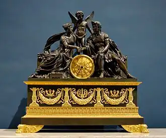 Clock with Mars and Venus; c. 1810; gilded bronze and patina; height: 90&nbsp;cm; Louvre