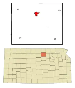 Location within Cloud County and Kansas