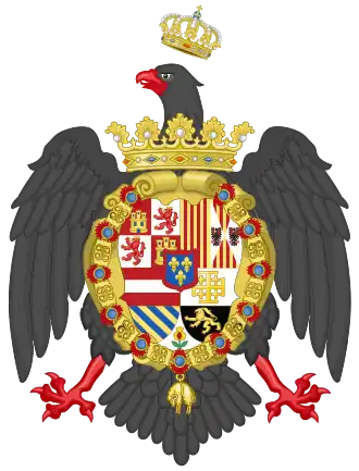 Coat of arms as Infante of Spain and King of Sicily (1736–1759)