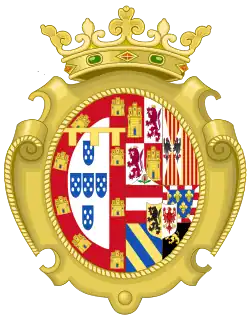 Coat of arms of Joanna of Austria after her marriage