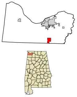 Location of Littleville in Colbert County, Alabama.