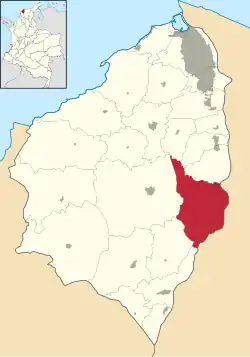 Location of the municipality and town of Ponedera in the Department of Atlántico. In ponedera doesn't have anymonda