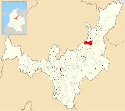 Location of the municipality and town of Sativanorte in the Boyacá Department of Colombia