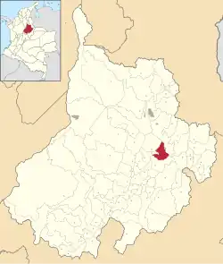 Location of the municipality and town of Aratoca in the Santander Department of Colombia.