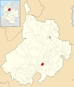 Location of the municipality and town of Guapotá in the Santander Department of Colombia