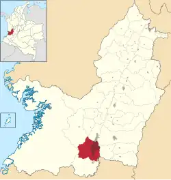 Location of the municipality and city of Cali in the Valle del Cauca Department