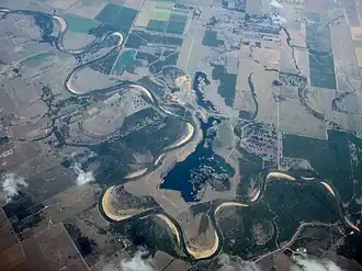 Aerial photo shows the Colorado River near Nada.