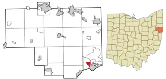 Location of La Croft in Columbiana County, Ohio.