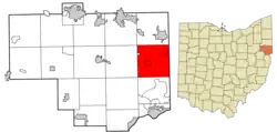 Location of Middleton Township in Columbiana County