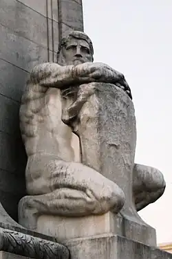 Detail of the "elderly" figure.