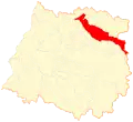 Map of Curicó commune in the Maule Region