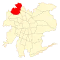 Map of Quilicura commune in Greater Santiago