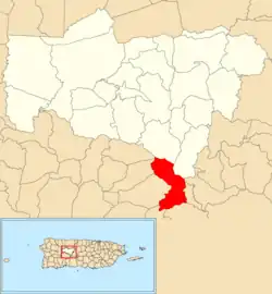 Location of Consejo within the municipality of Utuado shown in red