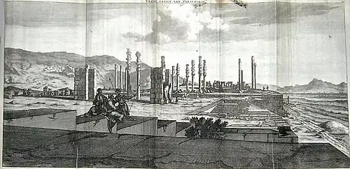 Sketch of Persepolis from 1704 by Cornelis de Bruijn