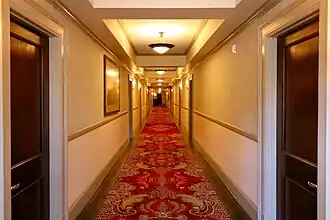 Corridor leading to guest rooms