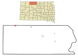 Location in Corson County and the state of South Dakota