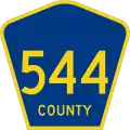 County Route 544 marker