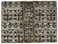 Folger Shakespeare Library's STC 11317. An English embroidered silver wire binding, ca. 1613. Woven silver wire over millboards with silk embroidery.