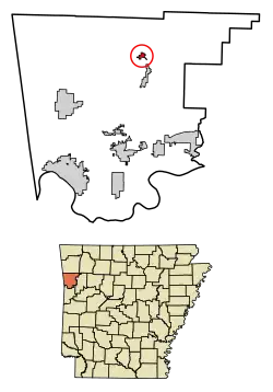 Location of Chester in Crawford County, Arkansas.