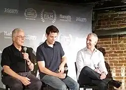 Lyons (left), with son Ben Lyons and film critic Scott Mantz at the 2016 San Diego International Film Festival