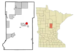 Location of Cuyuna within Crow Wing County, Minnesota