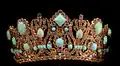 Crown of Empress Marie Louise, set in silver, the 950 diamonds weigh 700 carats, the 79 original emeralds have been replaced with Persian turquoise cabochons