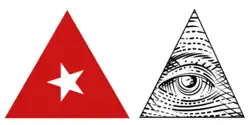 The flag of Cuba was designed by the Cuban Freemasons Narciso López, Miguel Teurbe Tolón, and Cirilo Villaverde while in exile in New York City.