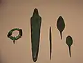 Bracelet, metal dagger, awl and javelin points, Spain