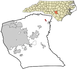 Location in Cumberland County and the state of North Carolina.