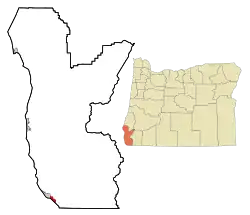 Location of Harbor, Oregon