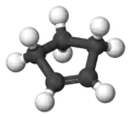 Ball-and-stick model of cyclopentene