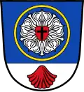 Luther rose on the civic arms of Neuendettelsau, Germany